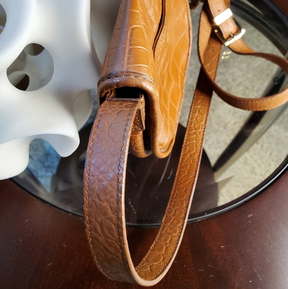 Michael Kors Leather Crocodile Print Saddle Bag - Picture 8 of 16